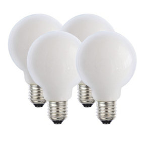 Harper Living 8 Watts G95 E27 LED Bulb Opal Globe Warm White Dimmable, Pack of 4