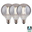 Harper Living 8 Watts G95 E27 LED Bulb Smoked Globe Cool White Dimmable, Pack of 3