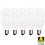Harper Living 9 Watts A60 E27 LED Bulb Opal Warm White Dimmable, Pack of 10