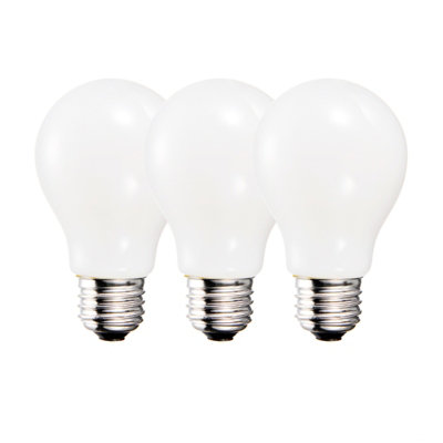 Harper Living 9 Watts A60 E27 LED Bulb Opal Warm White Dimmable, Pack of 3