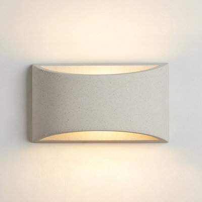 Harper Living Concrete Art Deco Medium Plaster Indoor Wall Light (12 x 20 x 8.5cm)