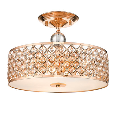 Harper Living Gold Semi Flush Ceiling Light