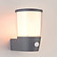 Harper Living Grey Modern Motion Sensor Outdoor Wall Light (16.3 x 10.8 x 13.4cm) - IP54