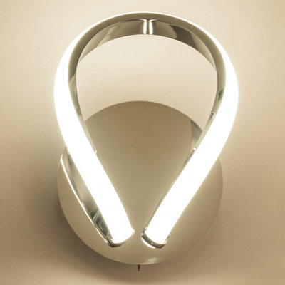 Harper Living HALO LED Wall Light with Toggle Switch, Polished Chrome Finish, Warm White (3000K