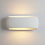 HARPER LIVING Large Wall Lights,  Indoor Wall Sconce Lamp with White Oval Ceramic Shade, Plaster Wall Light