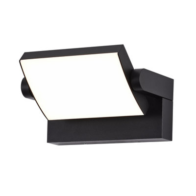 Harper Living Matt Black Modern Rectangular LED Outdoor Wall Light Mains Powered, Weatherproof IP54, 20W Integrated LED 4000K 1100