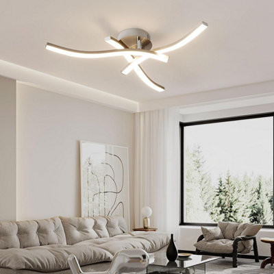 Harper Living Modern LED Semi-Flush Ceiling Light Natural White