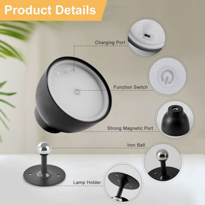 HARPER LIVING Rechargeable Wall Light, LED Wireless Wall Lamp with ...