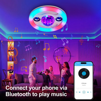 HARPER LIVING RGB Remote E27 LED Light Bulb with Speaker, 30W 2400LM Bluetooth Speaker Light Bulb with Control