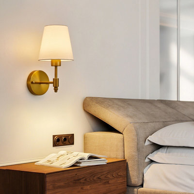 HARPER LIVING Set of 2 Battery Wall Lights, Fabric Lamps with ...