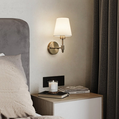 HARPER LIVING Set of 2 Battery Wall Lights, Fabric Lamps with ...