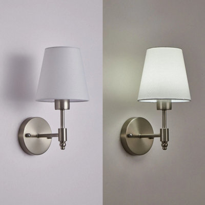 HARPER LIVING Set of 2 Battery Wall Lights, Fabric Lamps with ...