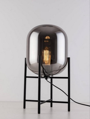 Mid Century Modern Table Lamp Contemporary White Glass Globe Table Lamp Vintage Nordic Desk Lamp Metal Nightstand Lamp For Office Study Room Bedroom(H19.2