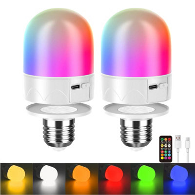 HARPER LIVING USB Rechargeable LED Bulb with Remote, E27 Screw ...