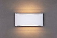 Harper Living White Art Deco Large Plaster Indoor Wall Light (30 x 14 x 10cm)