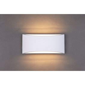 Harper Living White Art Deco Large Plaster Indoor Wall Light (30 x 14 x 10cm)