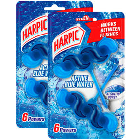 Harpic Active Blue Water Twin Rim Block for a Hygienic Fresh Toilet 4 x 35g