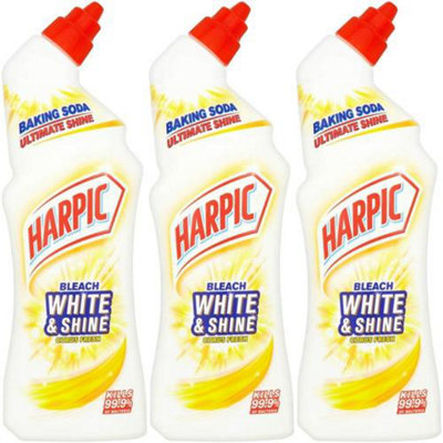 Harpic Bleach White & Shine Citrus Fresh Baking Soda Toilet Cleaner 750ml (Pack of 3)