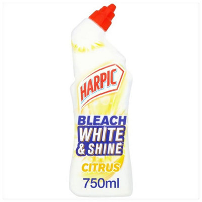Harpic Bleach White & Shine Citrus Fresh Baking Soda Toilet Cleaner 750ml (Pack of 3)