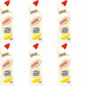 Harpic Bleach White & Shine Citrus Fresh Baking Soda Toilet Cleaner 750ml (Pack of 6)