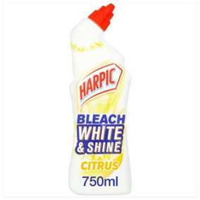 Harpic Bleach White & Shine Citrus Fresh Baking Soda Toilet Cleaner 750ml