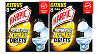 Harpic Power Plus Citrus Toilet Cleaner Active Tablets Removes Limescale x 2