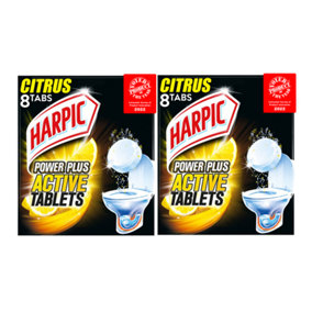 Harpic Power Plus Citrus Toilet Cleaner Active Tablets Removes Limescale x 2