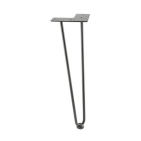 Harpin Metal Industrial Coffe Furniture Table Leg 2R 10mm x 406mm Black Pack of 1