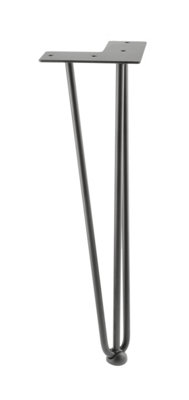 Harpin Metal Industrial Coffe Furniture Table Leg 3R 12mm x 406mm Black Pack of 2