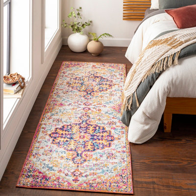 Harput-Vintage Blue Orange Yellow Grey Traditional Boho Living Dining ...