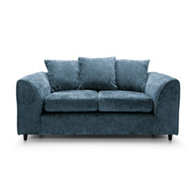 Harriet Crushed Chenille 2 Seater Sofa in  Dark Blue