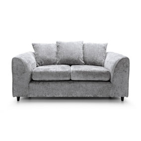 Harriet Crushed Chenille 2 Seater Sofa in Light Grey