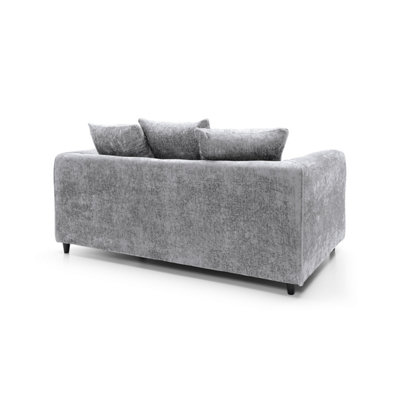 Harriet Crushed Chenille 2 Seater Sofa in Light Grey