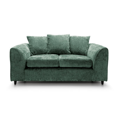 Harriet Crushed Chenille 2 Seater Sofa in Rifle Green