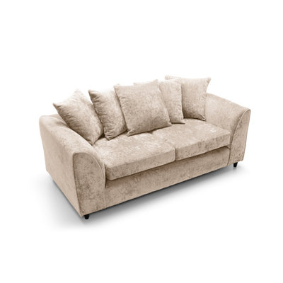Harriet Crushed Chenille 3 Seater Sofa in Cream