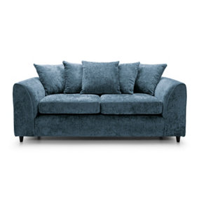 Harriet Crushed Chenille 3 Seater Sofa in  Dark Blue