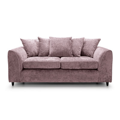 Harriet Crushed Chenille 3 Seater Sofa in Pink