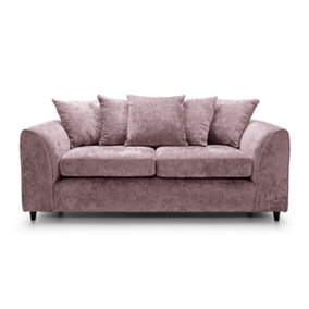 Harriet Crushed Chenille 3 Seater Sofa in Pink