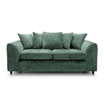 Harriet Crushed Chenille 3 Seater Sofa in Rifle Green