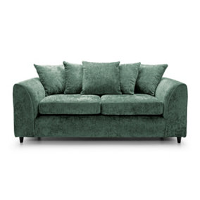 Harriet Crushed Chenille 3 Seater Sofa in Rifle Green