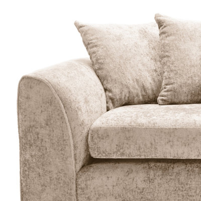 Harriet Crushed Chenille 4 Seater Sofa in Cream