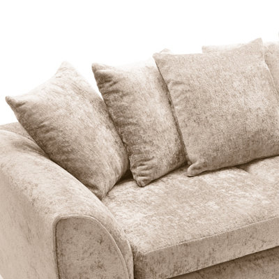Harriet Crushed Chenille 4 Seater Sofa in Cream