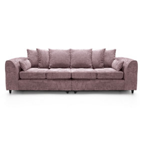 Harriet Crushed Chenille 4 Seater Sofa in Pink