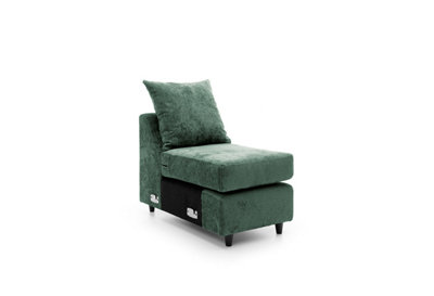 Harriet Crushed Chenille Extension Unit in Rifle Green