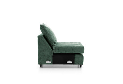 Harriet Crushed Chenille Extension Unit in Rifle Green
