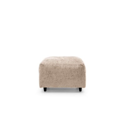 Harriet Crushed Chenille Footstool in Cream