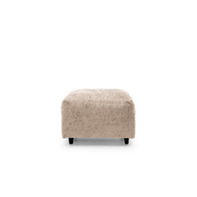 Harriet Crushed Chenille Footstool in Cream