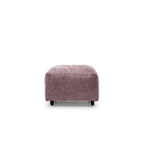 Harriet Crushed Chenille Footstool in Pink