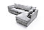 Harriet Crushed Chenille Large Right Facing Corner Sofa in Light Grey