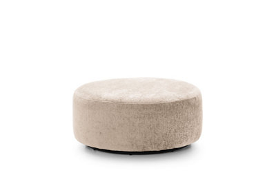 Harriet Crushed Chenille Large Swivel Footstool in Cream